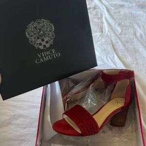 Vince Camuto Red Woven Heels